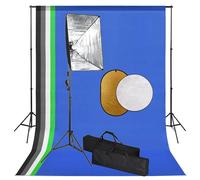 Kit de Studio Photo et Lampes Toile de Fond et Réflecteur Photographie vidaXL