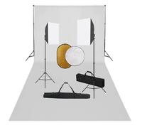Kit de studio photo vidaXL boîte à lumière toile de fond et réflecteur