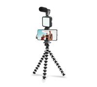 Kit de Studio pour Smartphone et appareil photo vlog, combinaison de photographie avec Microphone LED, Mini trépied stabilisateur