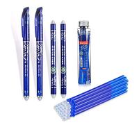 kit de stylo à bille effaçable Pour effacer, recharge effaçable Recharge Stylos effaçables Effacement 2 à encre gel 0,5mm+20 mines+2 bâtons de gomme pour les étudiants Fournitures de bureau scolaire