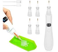 Kit de stylo de peinture diamant électrique, stylo de peinture diamant avec 4 têtes de rechange et pompe à vide, 3 niveaux d'aspiration réglables, accessoires de peinture diamant rechargeables, sans