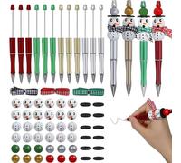 Kit de stylos à perles de Noël, stylos à perles, intercalaires noires, rubans, fournitures loisirs créatifs pour enseignants et étudiants