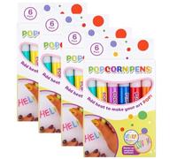 Kit De Stylos à Pop-Corn Magiques 3d Gonflés, Stylo à Bulles Lavable | Crée Une Texture En Relief Sur Du Papier, Sèche Avec Une Texture Amusantecartes,décorations et projets DIY créatifs