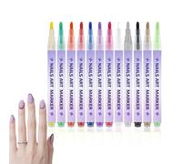 Kit De Stylos À Vernis Pour Ongles | 12 Pièces Imperméable À Séchage Rapide - Marqueurs de Design pour Ongles Stylo à Pointiller | Pour Salon À Domicile Femmes Filles Adultes Débutants Peinture Pointi