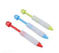 Kit de stylos de décoration de gâteaux, 3 Ensembles de 15 cm, Stylo à glaçage en Silicone, Conseils d'écriture Alimentaire, Outil de Dessin, crème de Cuisson avec 12 Motifs pour