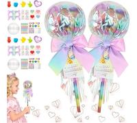 Kit de sucettes géantes pour la Saint-Valentin, lot de 24 sucettes géantes pour enfants, salle de classe, avec papeterie pour étudiants, sucettes géantes avec cartes cadeaux pour filles, cadeaux de