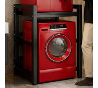 Kit de Superposition Lave Linge Seche Linge 3 Hauteurs RéGlables, Cadre en métal de 1 mm d'épaisseur Charge de 800kg Meuble de Rangement Machine a Laver pour Salle (BLACK, H:95CM/100CM/105CM)