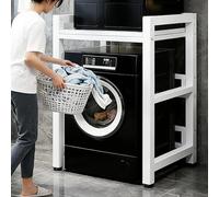 Kit de Superposition Lave Linge Seche Linge 3 Hauteurs RéGlables, Cadre en métal de 1 mm d'épaisseur Charge de 800kg Meuble de Rangement Machine a Laver pour Salle (White, H:95CM/100CM/105CM)