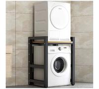 Kit De Superposition Portable pour Sèche-Linge, Support pour Lave-Linge/Sèche-Linge sur Pied avec Étagères, Support De Rangement pour Sèche-Linge et Lave-Vaisselle,4