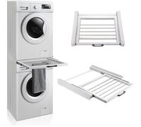 Kit de Superposition pour Lave-Linge Sèche-Linge Standard 60 cm avec Porte-Serviettes Blanc - EN.CASA