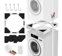 Kit de Superposition Universel, Accessoires pour Lave-linge et Sèche-linge avec Bretelles Cricchetto, Socle Machine a Laver Réglable pour la Machine à Laver de 50 à 70 cm et la Sécheuse