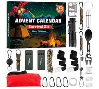 Kit De Supervivencia Calendario De Adviento - Alendario Navideño Con 24 Días | Calendario De Cuenta Regresiva De Herramientas | Calendari De Cuenta Regresiva De 24 Días Con Herramientas De Superviven
