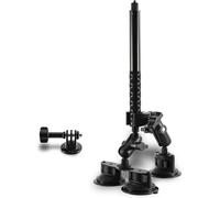 Kit de Support Caméra Triple Ventouse Voiture, Support à Triple Ventouse et Pince pour Troisième Personne, avec Perche à Selfie de 120 cm, pour Insta360/pour Gopro/pour DJI Caméra d'action