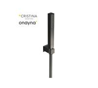 Kit de support carré et douchette carré chromé noir TABULA - CRISTINA ONDYNA PD64672