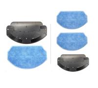 Kit de support de balai et de coussinets en microfibre pour aspirateurs robots Mamnv Br150/br151 Gttvo Br150/br151 Onson Br150/br151 Manvins G20 Kilgone G20 - 184 x 105 mm Noir/Bleu (1 support de