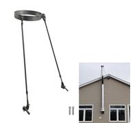 Kit de Support de cheminée de 61 cm (24 Pouces) pour conduits de cheminée sur toiture, Mur ou Plancher - Fixation Robuste - Installation Facile