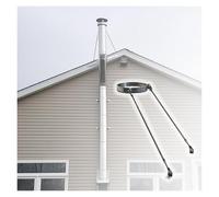 Kit De Support De Cheminée De Toit Avec Collet De Tempête Et Solin, Support Réglable En Acier Galvanisé For Tuyau De Poêle De 3 À 10 Pouces(5 1/2 inch(140mm) Dia)