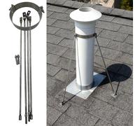Kit de support de cheminée de toit en acier inoxydable, support de poêle extérieur, support mural pour tuyau de descente avec cercle, pieds, vis, personnalisable