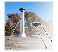 Kit de Support de cheminée en Acier Inoxydable - Supports de Toit résistants aux intempéries pour conduits de chaudière à granulés et tuyaux d'évacuation de Chauffe-Eau (160 mm de diamètre)