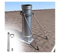 Kit de support de conduit de cheminée en acier inoxydable - Support de conduit de poêle à bois for toit/mur avec vis de fixation