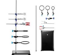 Kit de support de laboratoire SucceBuy, support de cupule de laboratoire avec tige en acier inoxydable de 23,6 et base en fonte de 8,3 x 5,3, comprenant des pinces à piston, des pinces à burette et de