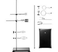 Kit de support de laboratoire SucceBuy, tige en acier de 23,6 avec socle en fonte de 8,3 x 5,3, y compris piston, burette et pinces croisées