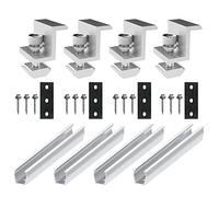 Kit de support de panneau solaire, en aluminium, système de fixation de toit plat, accessoire pour toit de balcon, système PV avec rail de 20 cm pour toit en tôle, montage sur le toit (type A)