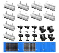 Kit de support de panneau solaire, rail de fixation PV, support de toit plat photovoltaïque pour modules de 30 à 35 mm d'épaisseur, support PV pour toit plat, tôle trapézoïdale, toit en tuiles (10
