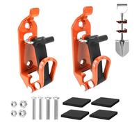 Kit de support de pelle métal caoutchouc robuste, Supports de serrage multifonctionnels pour hache en alliage de zinc, Support mural de benne de camion tout-terrain pour galerie de toit (Orange)