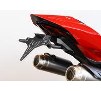 Kit de support de plaque d’immatriculation PROTECH avec réflecteur et lumière de plaque en acier inoxydable thermolaqué noir, noir