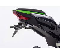 Kit de support de plaque d’immatriculation PROTECH avec réflecteur et lumière de plaque en acier inoxydable thermolaqué noir, noir