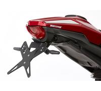 Kit de support de plaque d’immatriculation PROTECH comprenant réflecteur et plaque légère en acier inoxydable/noir aluminium enduit de poudre, noir