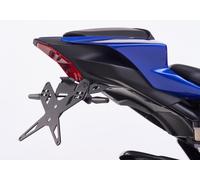 Kit de support de plaque d’immatriculation PROTECH comprenant réflecteur et plaque lumineuse en acier inoxydable / aluminium enduit de poudre noir, noir