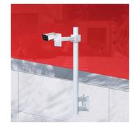 Kit de Support de Poteau pour caméra de sécurité Blanche - Support de Montage Universel pour caméra de Surveillance, Tube en Acier galvanisé de 2,4 Pouces, Installation Facile, Hauteur de 3,