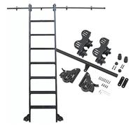 Kit de support de rail pour échelle de bibliothèque roulante, 1 m à 6,1 m, rails coulissants robustes avec roulettes au sol, ensemble d'accessoires pour échelle mobile télescopique