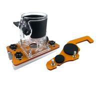 Kit de support de rainurage pour défonceuse en bois - Guide de fixation 2 en 1 pour armoires et meubles, diamètre intérieur de 65 mm, épaisseur de planche réglable de 0 à 5 cm, design léger en