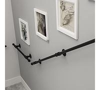 Kit de support de rampe d'escalier de 16 m - Main courante en fer forgé durable pour l'intérieur et l'extérieur pour plus de sécurité et de stabilité sur les escaliers et les marches
