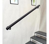 Kit de support de rampe d'escalier en fer forgé noir durable pour escaliers et couloirs Longueur 420 cm Parfait pour la sécurité et la mise à niveau du style
