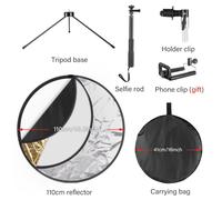 Kit de support de réflecteur 5 en 1,60/110cm,Portable et pliable,diffuseur de lumière pour Studio Photo,réflecteur rond,photographie avec sac de transport - Type 110cm reflector kit