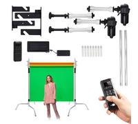 Kit de Support de Rouleau d'arrière-Plan motorisé for Photographie, 2/3/4/6 Rouleaux for Sol et Plafond, avec télécommande, Charge maximale de 20 kg, for Studio Photo(2 Rollers)
