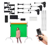 Kit de Support de Rouleau d'arrière-Plan motorisé for Photographie, 2/3/4/6 Rouleaux for Sol et Plafond, avec télécommande, Charge maximale de 20 kg, for Studio Photo(3 Rollers)