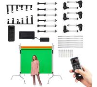 Kit de Support de Rouleau d'arrière-Plan motorisé for Photographie, 2/3/4/6 Rouleaux for Sol et Plafond, avec télécommande, Charge maximale de 20 kg, for Studio Photo(6 Rollers)