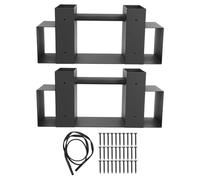 Kit de Support de Stockage de bûches de Bois de Chauffage extérieur, 2 pièces, Support de Stockage de Bois de cheminée avec vis réglables Noir