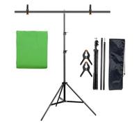 Kit de support de toile de fond en forme de T, cadre d'écran vert portable avec toile de fond pour photographie et studio vidéo