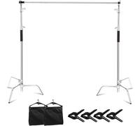 Kit de Support de Toile de Fond Photo 3 x 3 m, système de Support de Fond Photographique Robuste et réglable avec Barre transversale for Studio vidéo