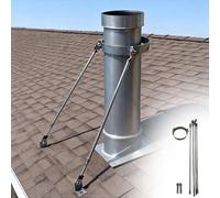 Kit de support de toit de cheminée en acier inoxydable, support mural anti-vent, support mural réglable de 7,6 à 30,5 cm pour poêle à bois, toit incliné (diamètre de l'anneau : 120 mm)