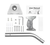 Kit de support de toit pour adaptateur de tube droit/courbé, support de poteau en acier inoxydable et plastique avec coussinets, installation à vis (tuyau coudé)