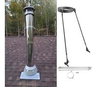 Kit de support de tuyau de poêle, kit de cheminée étendu avec cercle, pieds connectables, boulons, support mural en acier, très résistant