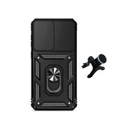 Kit De Support De Voiture Magnétique Renforcé + Couvercle De Fenêtre Coulissant Magnétique Pour Défenseur Militaire PHONECARE Pour Samsung Galaxy A57 5G - Noir