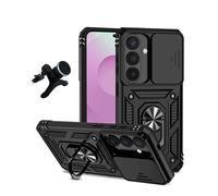 Kit De Support De Voiture Magnétique Renforcé + Couvercle De Fenêtre Coulissant Magnétique Pour Défenseur Militaire PHONECARE Pour Samsung Galaxy S26 - Noir